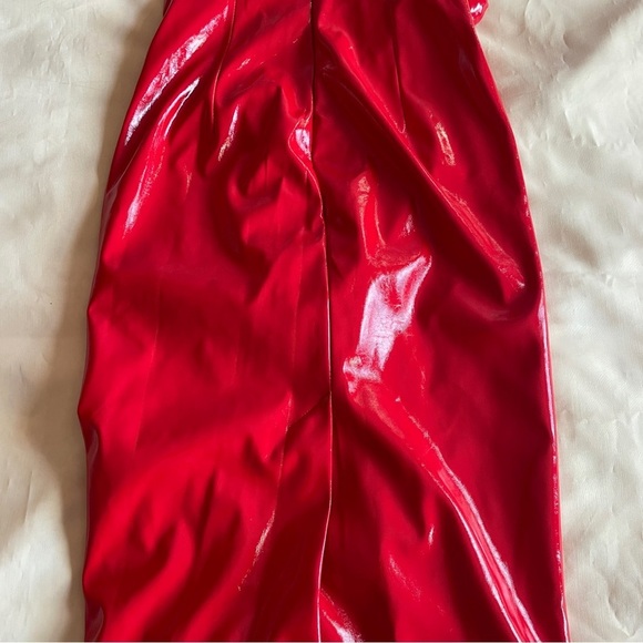 NEW! CULTNAKED- Strapless Love Killa Midi Dess in Red Patent Size Small - Picture 9 of 13